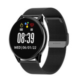 Lige Smartwatch met Hartmonitor en Zuurstofmeter - Fitness Sport Activity Tracker Horloge - Mesh Bandje Zwart