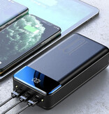 MKEPA Banque d'alimentation solaire 100 000 mAh avec 4 ports et 3 types de câble de charge - Lampe de poche intégrée - Chargeur de batterie d'urgence externe Sun Black - Copy