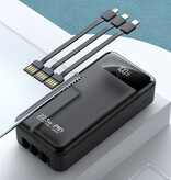 KEPAH Banque d'alimentation 100 000 mAh avec 4 ports de charge et 3 câbles - Alimentation 22,5 W - Lampe de poche intégrée - Chargeur de batterie externe Blanc