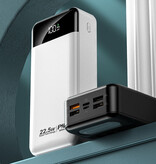 KEPAH Banque d'alimentation 100 000 mAh avec 4 ports de charge et 3 câbles - Alimentation 22,5 W - Lampe de poche intégrée - Chargeur de batterie externe Blanc
