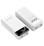 KEPAH Banque d'alimentation 100 000 mAh avec 4 ports de charge et 3 câbles - Alimentation 22,5 W - Lampe de poche intégrée - Chargeur de batterie externe Blanc
