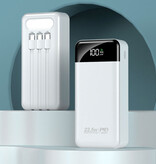 KEPAH Banque d'alimentation 100 000 mAh avec 4 ports de charge et 3 câbles - Alimentation 22,5 W - Lampe de poche intégrée - Chargeur de batterie externe Blanc