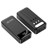 KEPAH Banque d'alimentation 100 000 mAh avec 4 ports de charge et 3 câbles - Alimentation 22,5 W - Lampe de poche intégrée - Chargeur de batterie externe Blanc