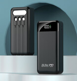 KEPAH Banque d'alimentation 100 000 mAh avec 4 ports de charge et 3 câbles - Alimentation 22,5 W - Lampe de poche intégrée - Chargeur de batterie externe Blanc