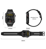 Melanda Zewnętrzny smartwatch MK66 – Wyświetlacz 1,85” – Zegarek z funkcją śledzenia aktywności, czarny