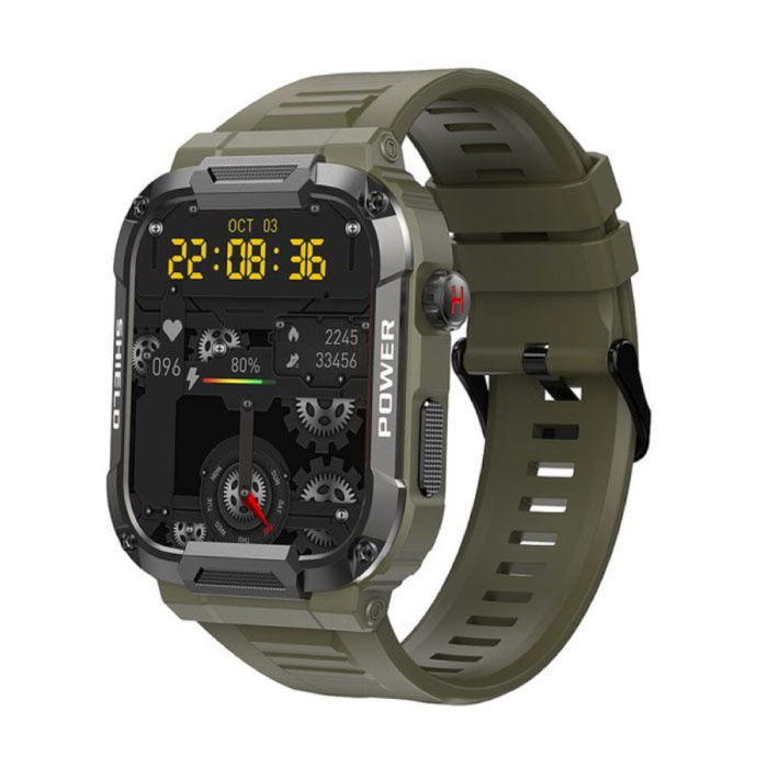 Reloj inteligente para exteriores MK66 - Pantalla de 1,85" - Reloj de seguimiento de actividad verde