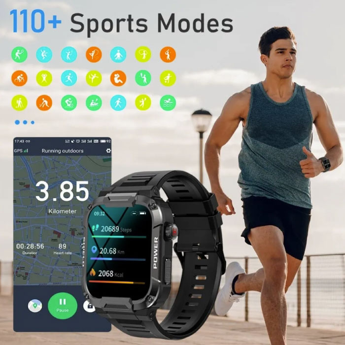 Reloj inteligente con auriculares, reloj inteligente Bluetooth 2 en 1 para  iPhone Android, reloj rastreador de fitness, rastreador con monitor de