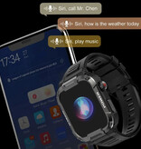 Melanda Zewnętrzny smartwatch MK66 – Wyświetlacz 1,85” – Zegarek z funkcją śledzenia aktywności, khaki
