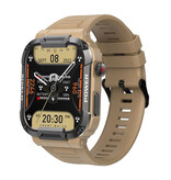 Melanda Zewnętrzny smartwatch MK66 – Wyświetlacz 1,85” – Zegarek z funkcją śledzenia aktywności, khaki