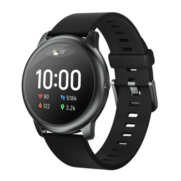 Solar LS05 Smartwatch – Herz- und Schlafmonitor – Sport-Aktivitäts-Tracker-Uhr – Silikonarmband Schwarz