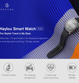 Haylou Montre connectée Solar LS05 - Moniteur cardiaque et de sommeil - Montre de suivi d'activité sportive - Bracelet en silicone noir