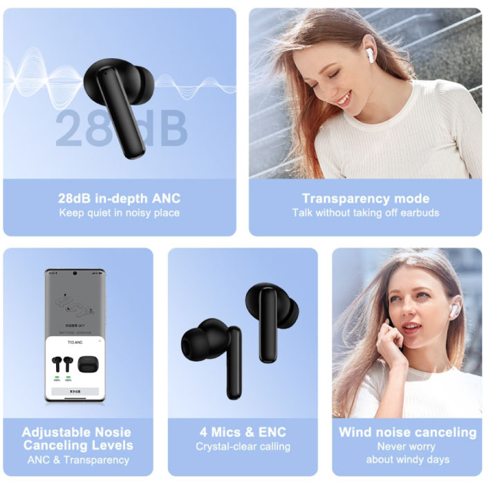  QCY T13 ANC Active Noise Cancelling Wireless Earbuds