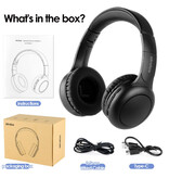 Siindoo JH-926B Bezprzewodowe słuchawki z mikrofonem – zestaw słuchawkowy stereo HiFi Bluetooth 5.1, czarny