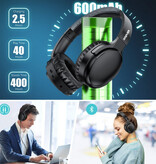 Siindoo ANC918B Kabellose Kopfhörer mit Mikrofon – HiFi-Stereo-Bluetooth 5.1-Headset, Schwarz