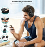 Siindoo ANC918B Bezprzewodowe słuchawki z mikrofonem – zestaw słuchawkowy stereo HiFi Bluetooth 5.1, czarny