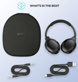 Siindoo ANC918B Bezprzewodowe słuchawki z mikrofonem – zestaw słuchawkowy stereo HiFi Bluetooth 5.1, czarny