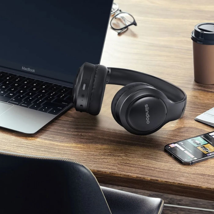 Siindoo-auriculares estéreo plegables con Bluetooth, audífonos de