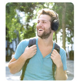 Siindoo JH919 Auriculares Inalámbricos con Micrófono - Auriculares Estéreo HiFi Bluetooth 5.1 Negros