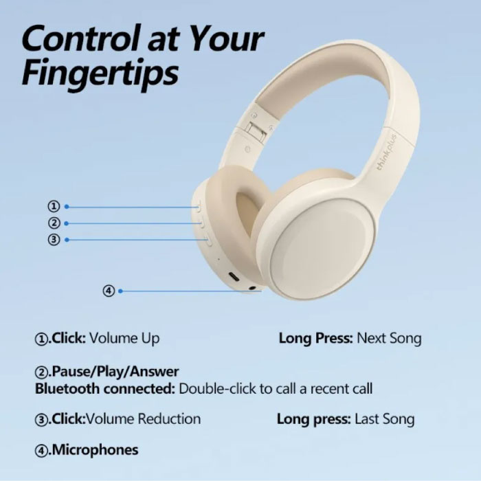 Lenovo Auriculares Inalámbricos TH30 con Micrófono - 250mAh - Auriculares HiFi Bluetooth 5.1 ANC Negros