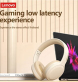 Lenovo Bezprzewodowe słuchawki TH30 z mikrofonem – 250 mAh – Zestaw słuchawkowy HiFi Bluetooth 5.1 ANC, różowe