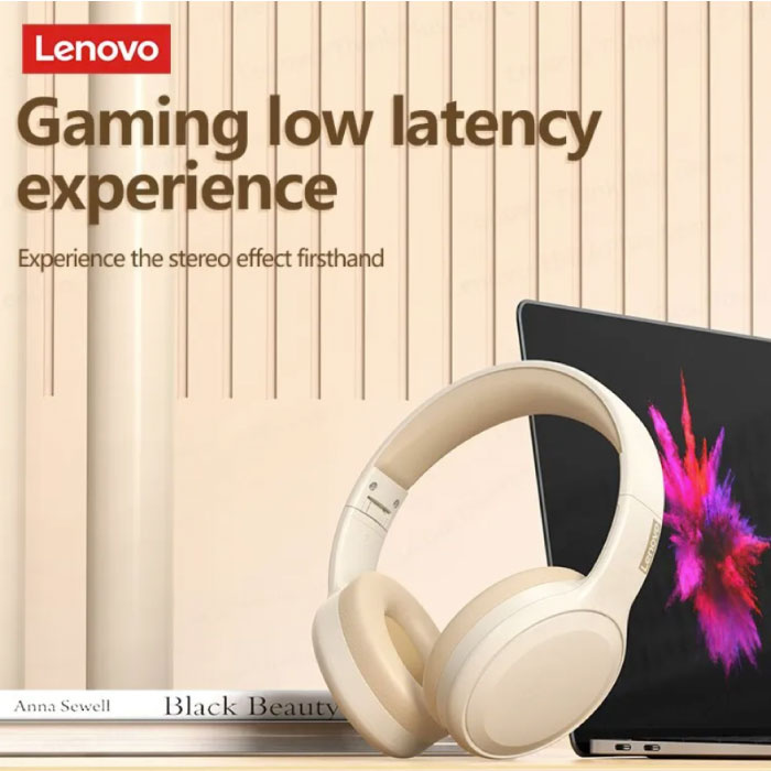 Lenovo TH30 Draadloze Koptelefoon met Microfoon - 250mAh - Bluetooth 5.1 ANC HiFi Headset Roze