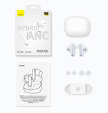 Baseus Écouteurs sans fil Bowie M2s - Écouteurs HiFi ANC/ENC TWS Bluetooth 5.3 Blanc - Copy