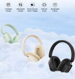 Baseus H1 Hybrid Wireless Headphones with Microphone - Bluetooth 5.2 Wireless Headset White - Copy