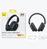 Baseus Casque sans fil hybride H1 avec microphone - Casque sans fil Bluetooth 5.2 Blanc - Copy