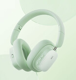 Baseus Słuchawki bezprzewodowe H1i – redukcja szumów ANC – bezprzewodowy zestaw słuchawkowy Bluetooth 5.3, zielony
