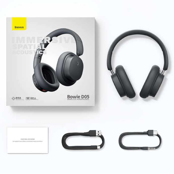 Baseus Bowie D05 Kabellose Kopfhörer – Over-Ear-HiFi-Bluetooth-5.3-Headset, Weiß