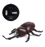 Xiximi Robot Beetle avec télécommande IR - Jouet RC contrôlable Insecte Marron