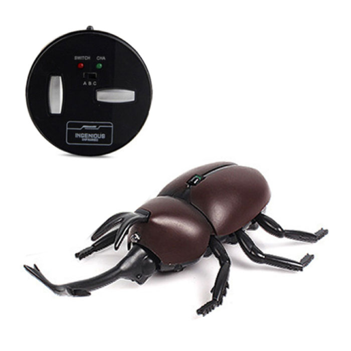 Robot Beetle avec télécommande IR - Jouet RC contrôlable Insecte Marron