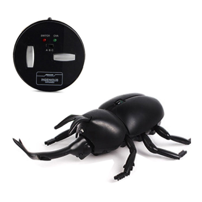 Robot Beetle avec télécommande IR - Jouet RC contrôlable Insecte Noir