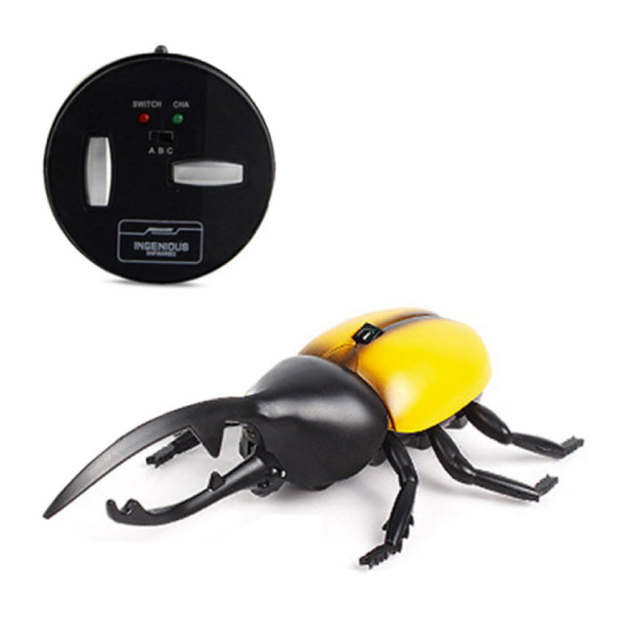 Robot Beetle z pilotem na podczerwień - sterowany owad RC, żółty