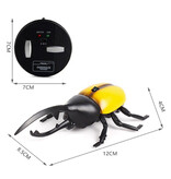Xiximi Robot Beetle avec télécommande IR - Jouet RC contrôlable Insecte Jaune