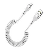 8D Spiral Charging Cable for iPhone Lightning - 1 meter - 2.4A Charger Data Cable White