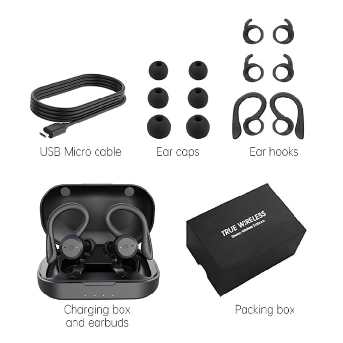 Auriculares inalámbricos Bluetooth 5.0 con ganchos para los oídos