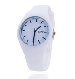 Geneva Zegarek Jelly unisex – silikonowy pasek z mechanizmem kwarcowym, biały