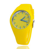 Geneva Zegarek Jelly unisex – silikonowy pasek z mechanizmem kwarcowym, żółty