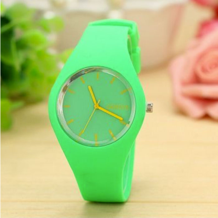 Jelly Orologio Unisex - Movimento al Quarzo Cinturino in Silicone Verde