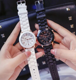 Geneva Jelly Horloge voor Dames - Kwarts Uurwerk Silicoon Bandje Wit