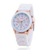 Geneva Jelly Horloge voor Dames - Kwarts Uurwerk Silicoon Bandje Wit