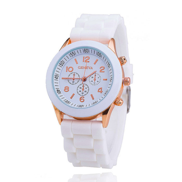 Montre Jelly pour Femme - Mouvement Quartz Bracelet Silicone Blanc