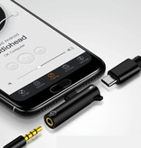 Stuff Certified® Cargador USB-C y divisor AUX - Adaptador divisor de audio para auriculares Negro