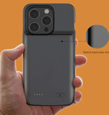 Fraternize iPhone 15 Powercase 4800mAh - Chargeur de boîtier de batterie Powerbank Noir