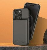 Fraternize iPhone 15 Pro Max Powercase 5000mAh - Chargeur de boîtier de batterie Powerbank Noir