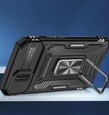 Discover Innovation iPhone 15 Plus - Armor Hoesje met Kickstand en Camera Slide - Magneet Grip Cover Case Zwart