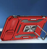 Discover Innovation iPhone 15 Pro - Armor Hoesje met Kickstand en Camera Slide - Magneet Grip Cover Case Rood