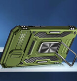 Discover Innovation iPhone 15 Pro - Funda Armor con soporte y deslizador para cámara - Funda con agarre magnético, color verde