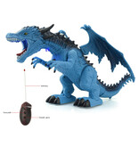 Stuff Certified® Drago di fuoco con telecomando - Robot giocattolo Dino controllabile RC 2.4G Rosso